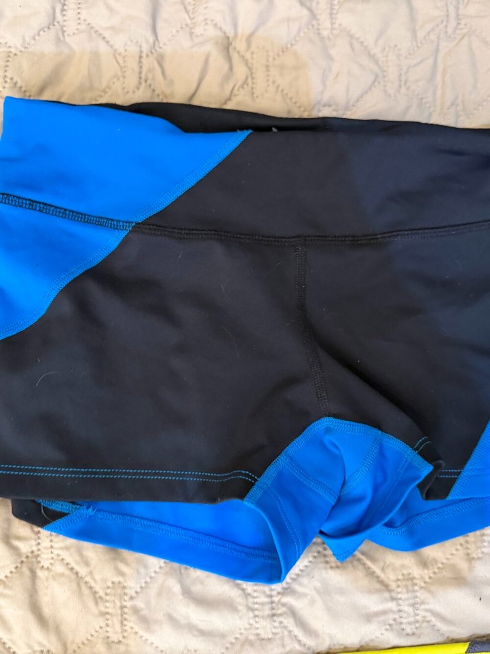 Small black and blue rabbit racing spandex shorts